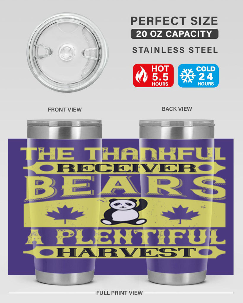 the thankful receiver bears a plentiful harvest 2#- thanksgiving- Tumbler
