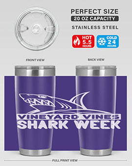 vineyard vines Shark Week Style 8#- shark  fish- Tumbler