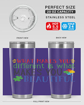 what makes you different is what makes you beautiful Style 3#- autism- Tumbler