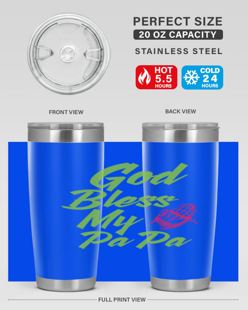 God Bless Papa 107#- grandpa - papa- Tumbler