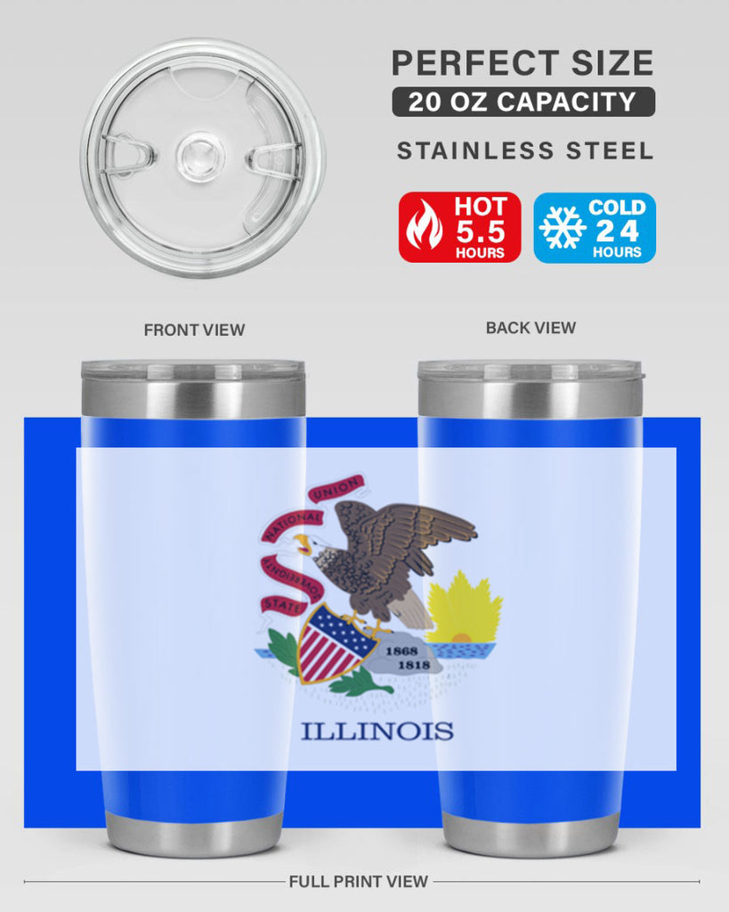 Illinois 39#- Us Flags- Tumbler