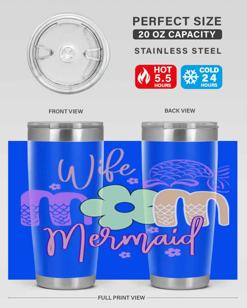 Wife Mom Mermaid 677#- mermaid- Tumbler