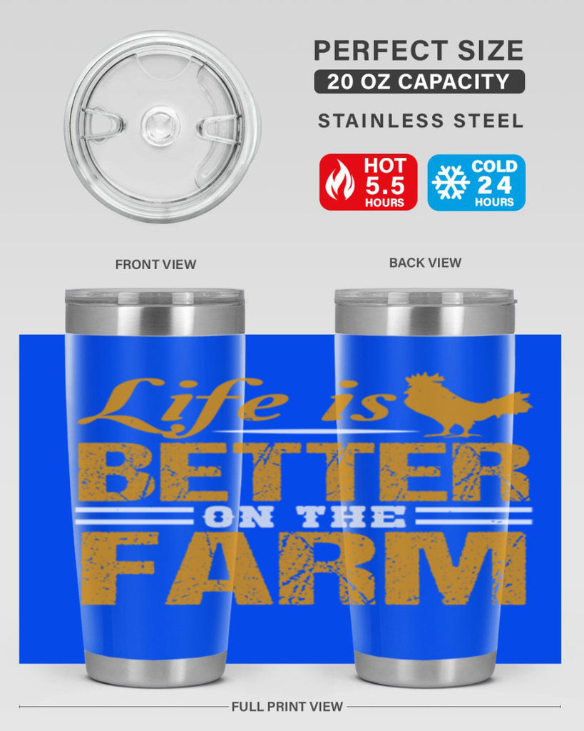 life is better on the farm 44#- farming and gardening- Tumbler