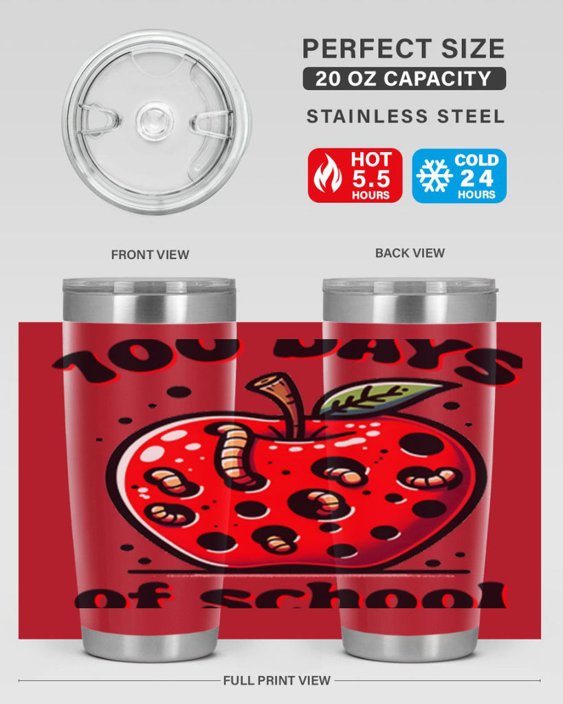 100 Days of School Apple 31#- 100 days of school- Tumbler