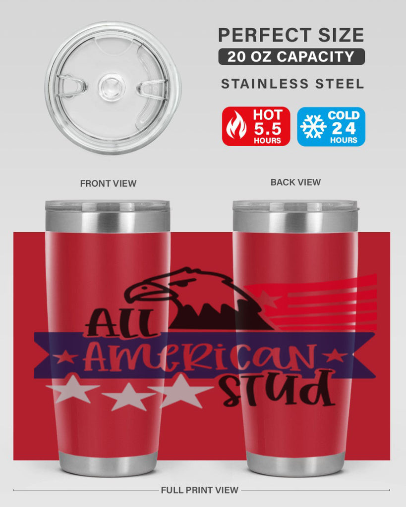 All American Stud Style 142#- Fourt Of July- Tumbler