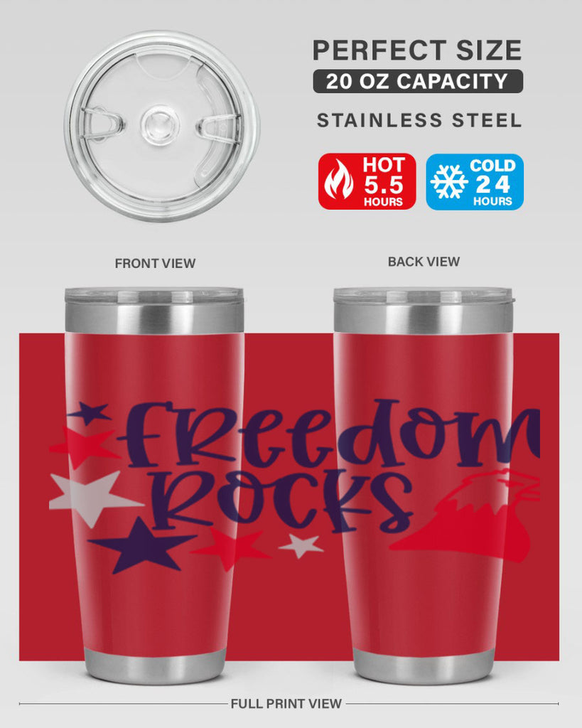 Freedom Rocks Style 148#- Fourt Of July- Tumbler