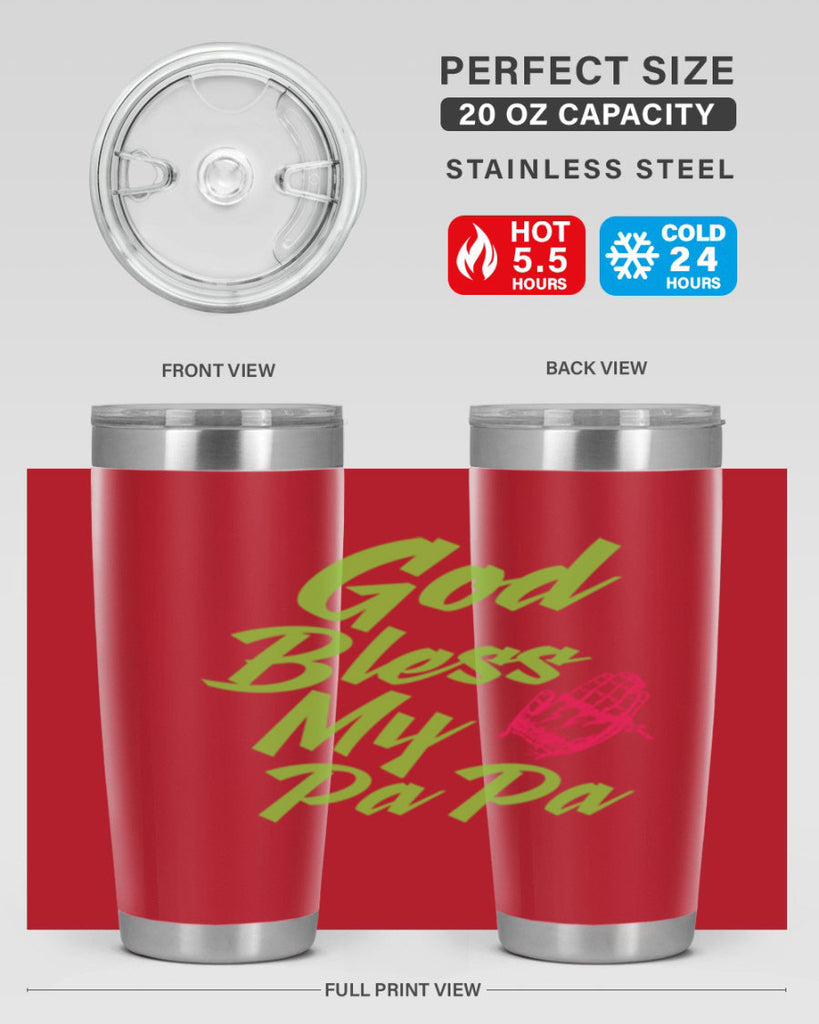 God Bless Papa 107#- grandpa - papa- Tumbler