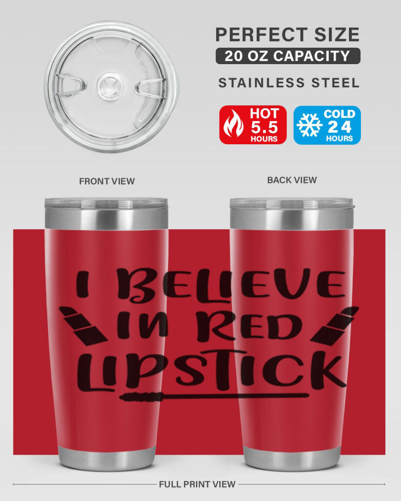 I Believe In Red Lipstick 104#- fashion- Cotton Tank