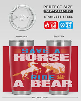 Save a horse, ride a bear 27#- Bears- Tumbler