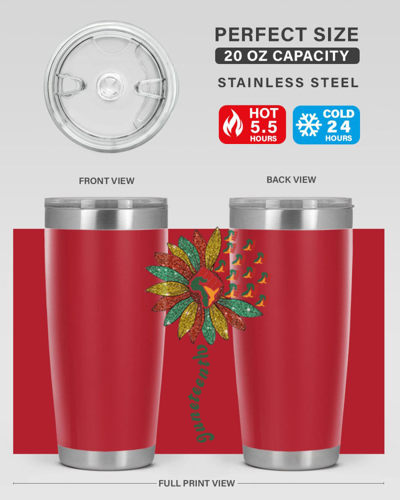Sunflower Fist Juneteenth Black History 24#- Juneteenth- tumbler