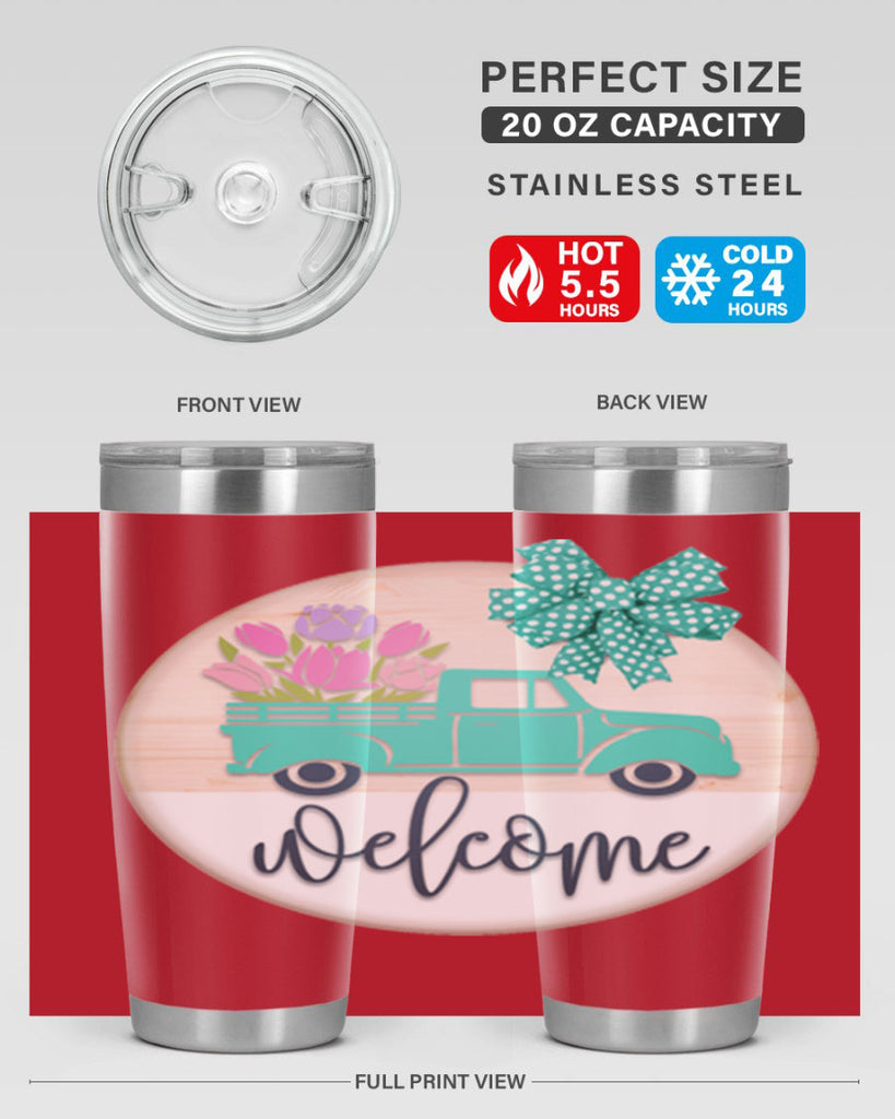 Welcome spring truck Mockup578#- spring- Tumbler