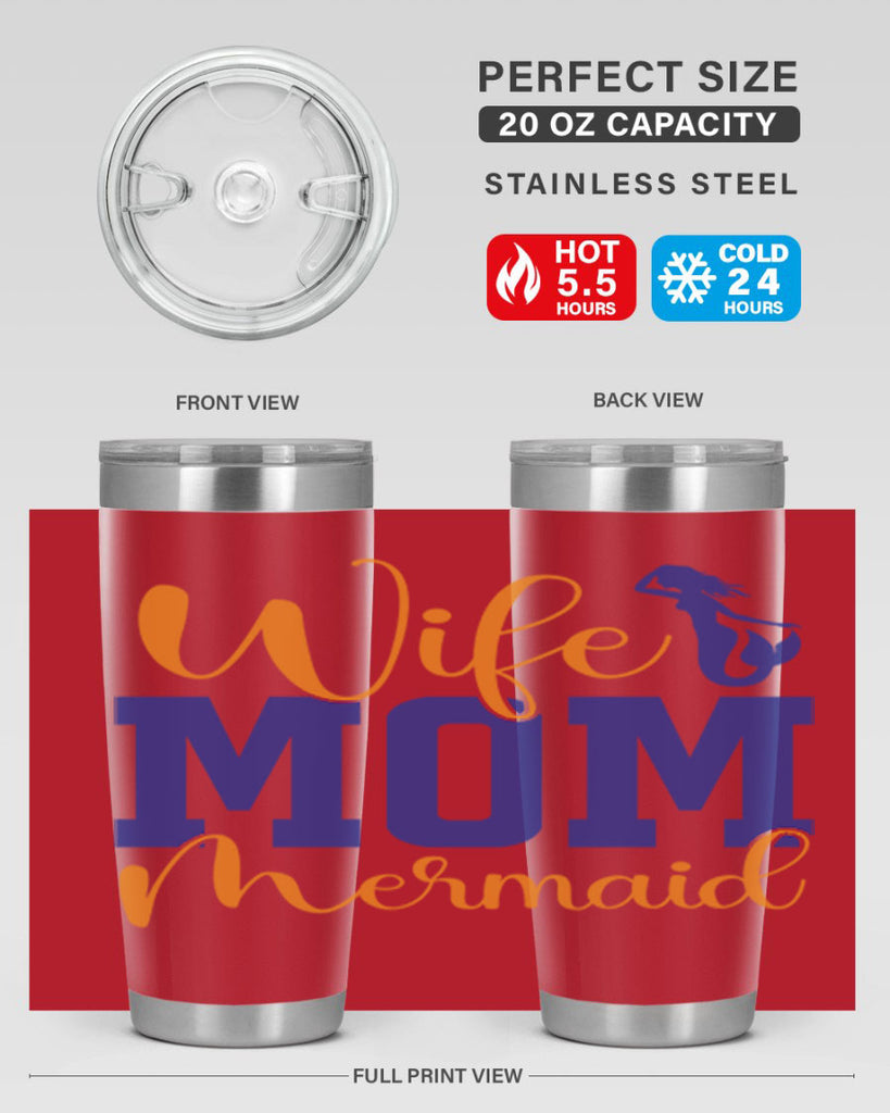Wife Mom Mermaid 668#- mermaid- Tumbler