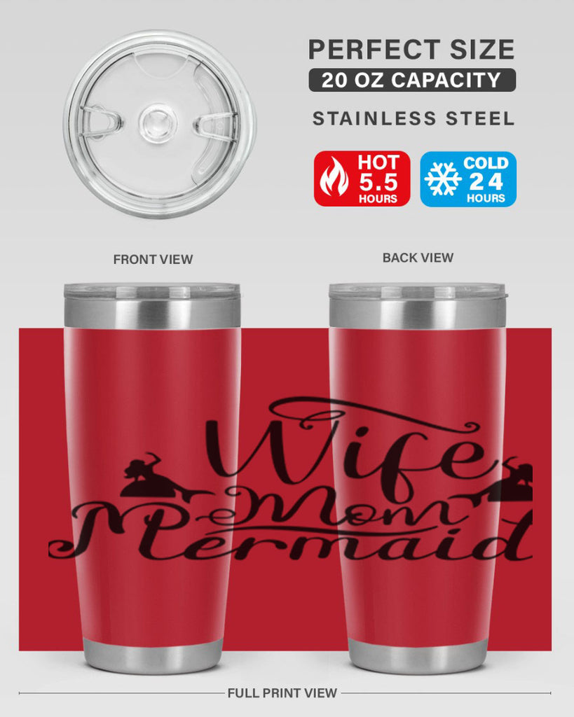 Wife Mom Mermaid 671#- mermaid- Tumbler