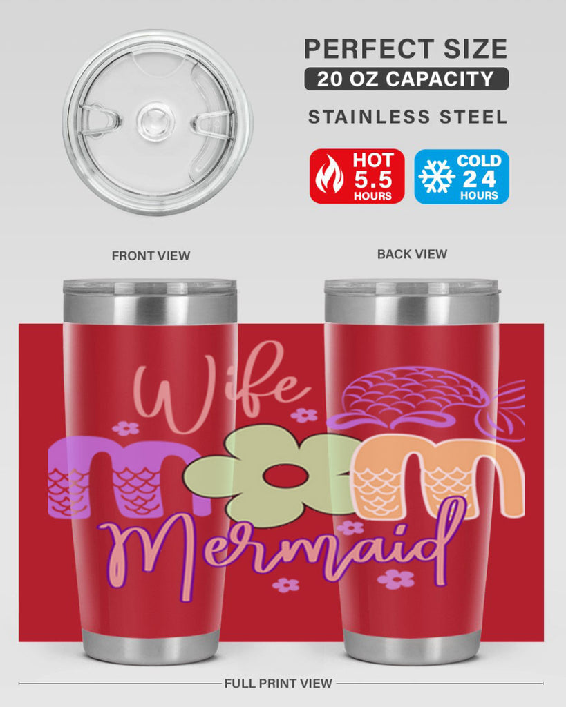 Wife Mom Mermaid 677#- mermaid- Tumbler