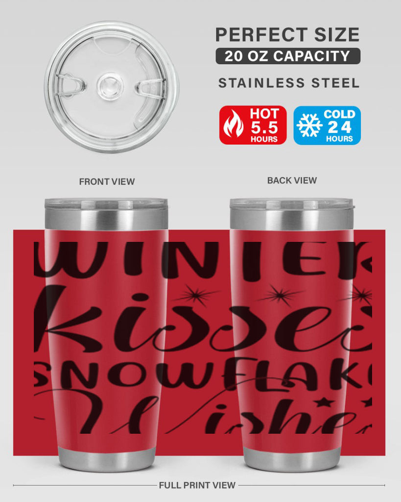 Winter Kisses Snowflake Wishes 561#- winter- Tumbler