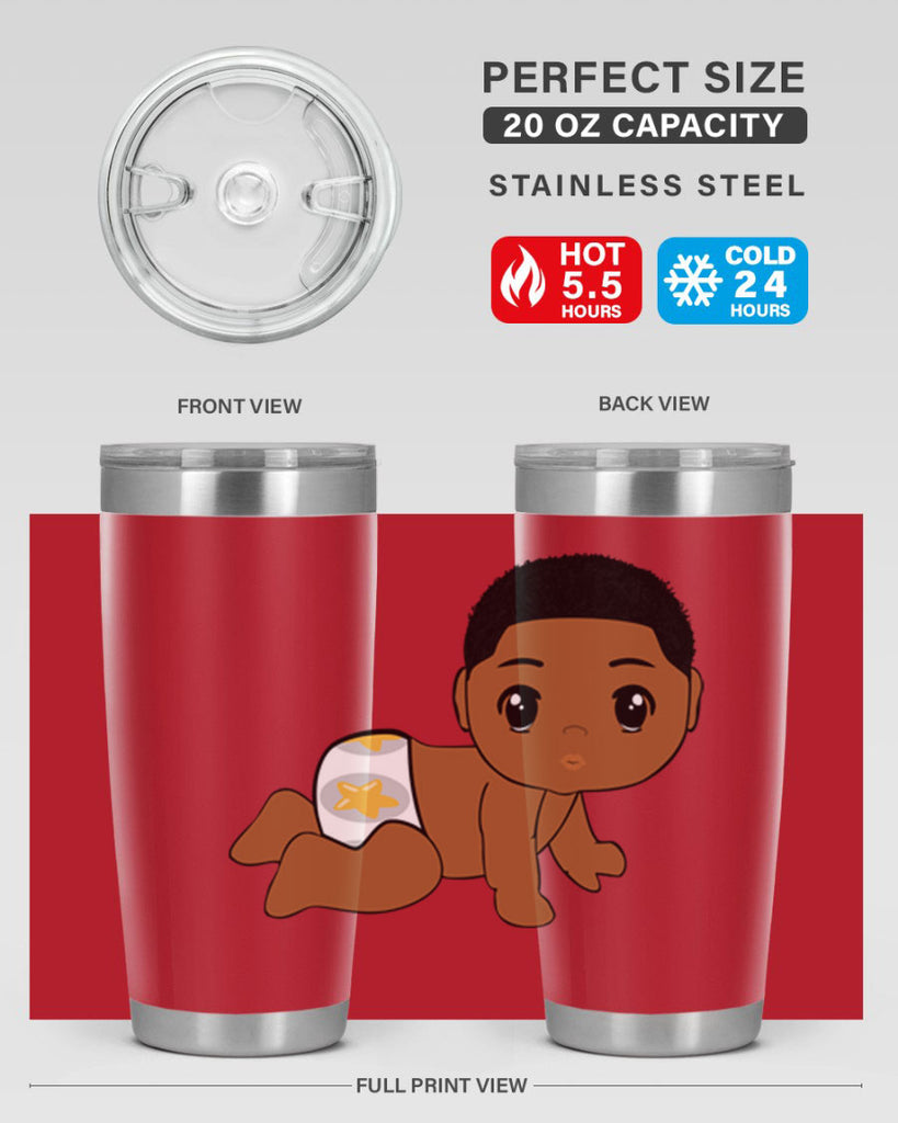 black baby boy 3#- black men - boys- tumbler
