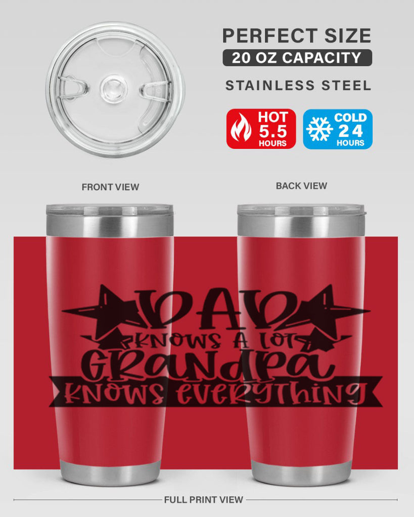 dad knows a lot grandpa knows everything 65#- fathers day- Tumbler