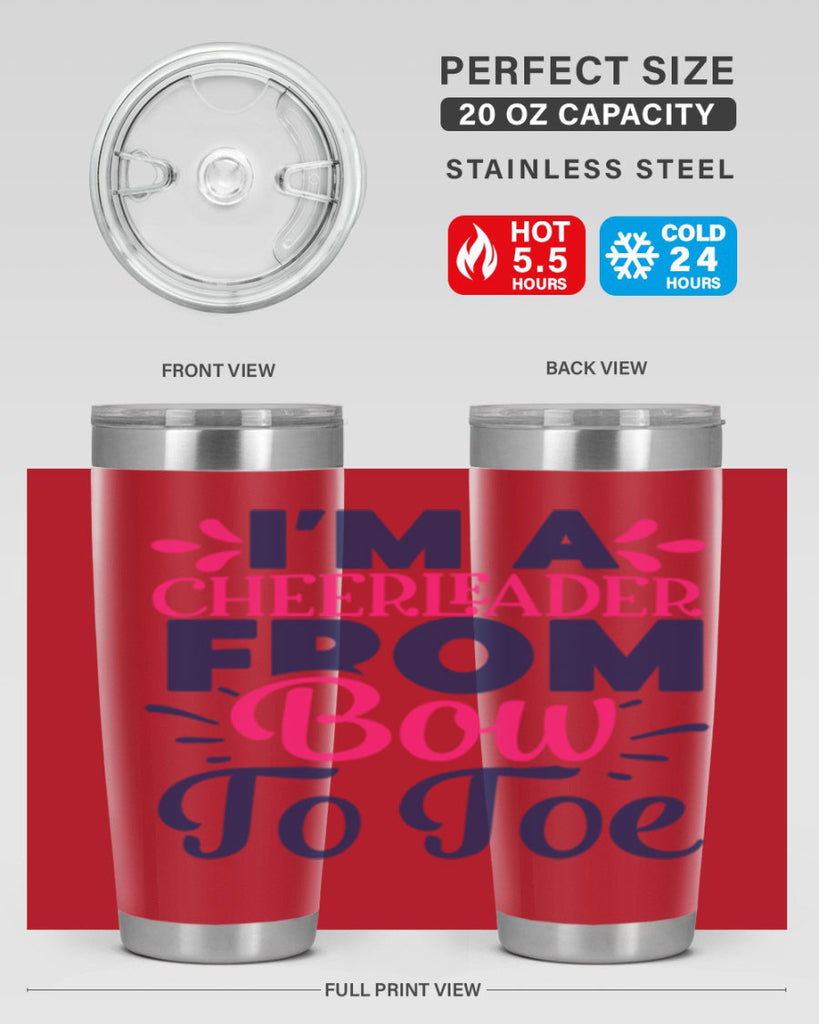 im a cheerleader bow to toe 1743#- cheer- Tumbler