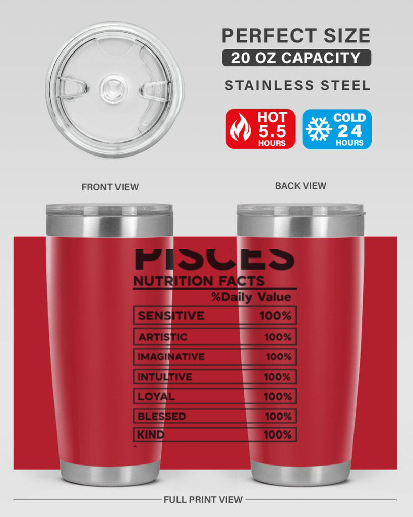 pisces Nutrition Facts 367#- zodiac- Tumbler