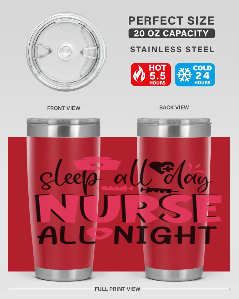 sleep all day nurse all night Style Style 35#- nurse- tumbler