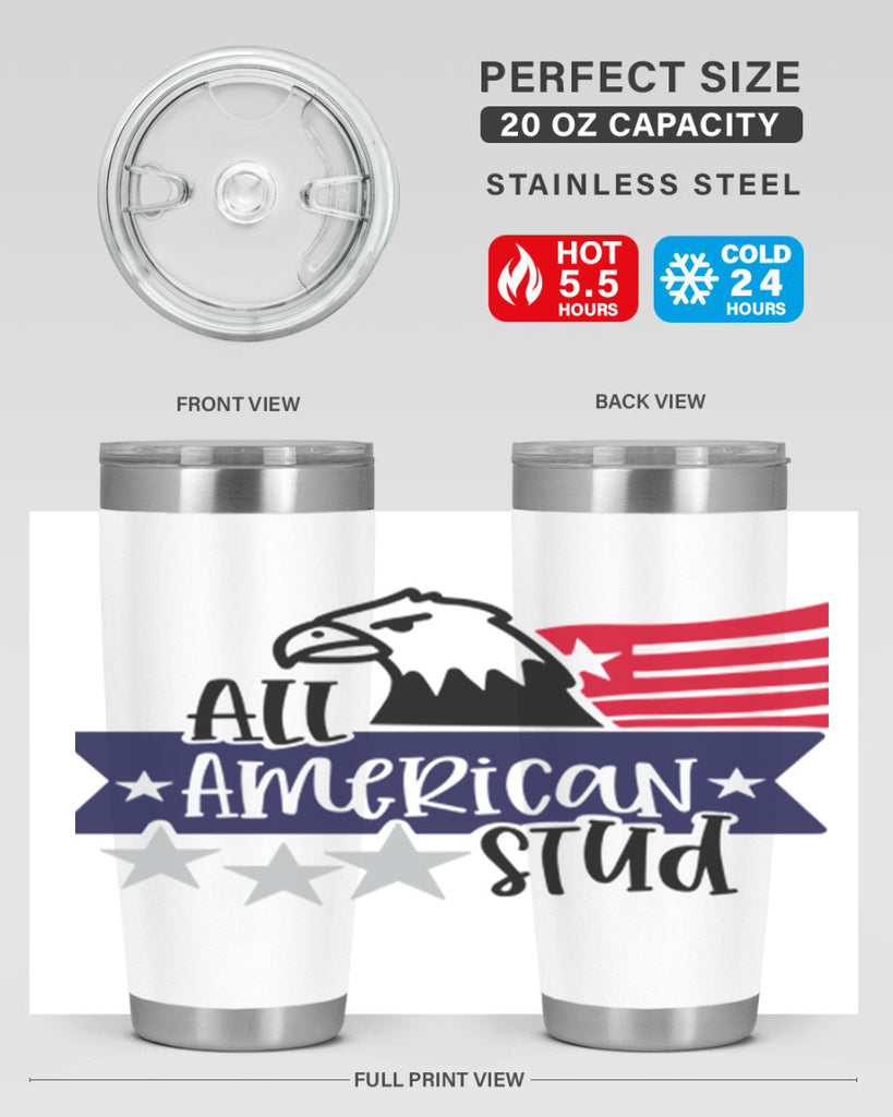 All American Stud Style 142#- Fourt Of July- Tumbler