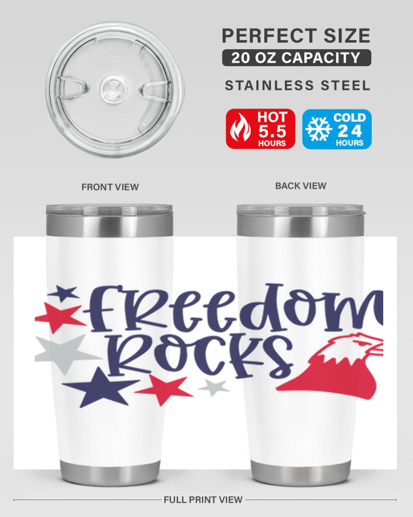 Freedom Rocks Style 148#- Fourt Of July- Tumbler