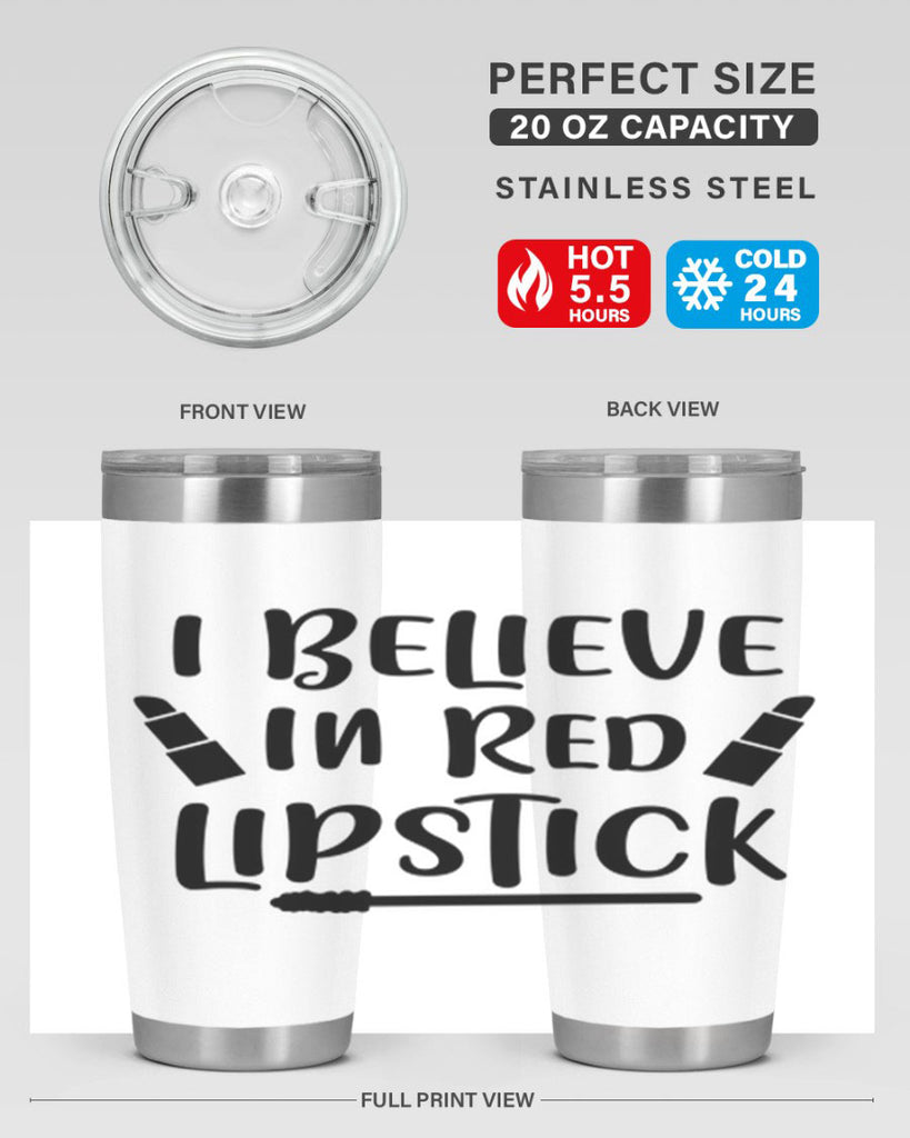 I Believe In Red Lipstick 104#- fashion- Cotton Tank