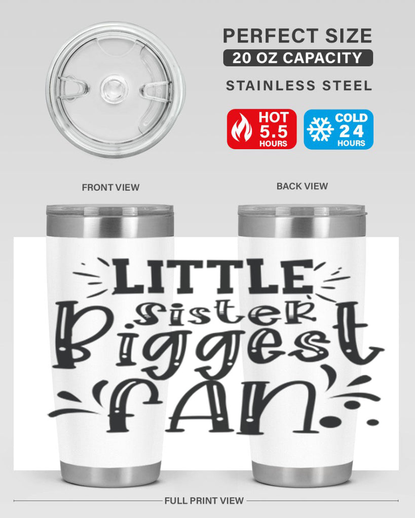 Little Sister Biggest Fan 2055#- baseball- Tumbler