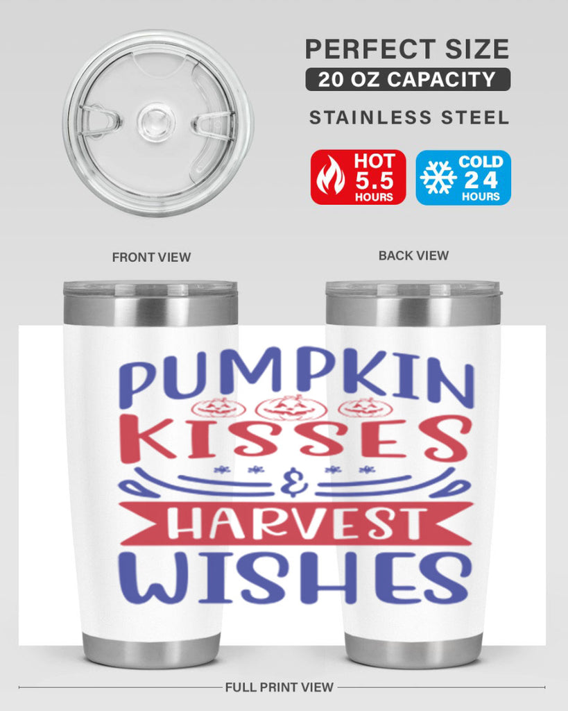 Pumpkin Kisses Harvest Wishes 522#- fall- Tumbler