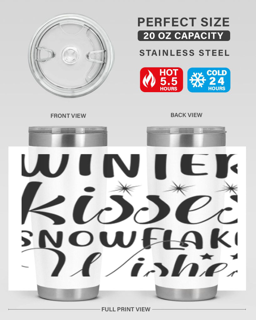 Winter Kisses Snowflake Wishes 561#- winter- Tumbler