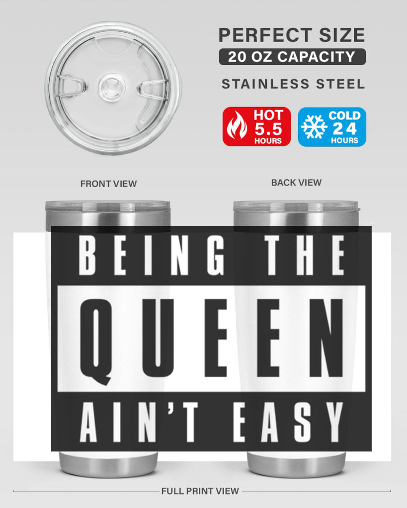 being the queen aint easy 258#- black words phrases- Cotton Tank