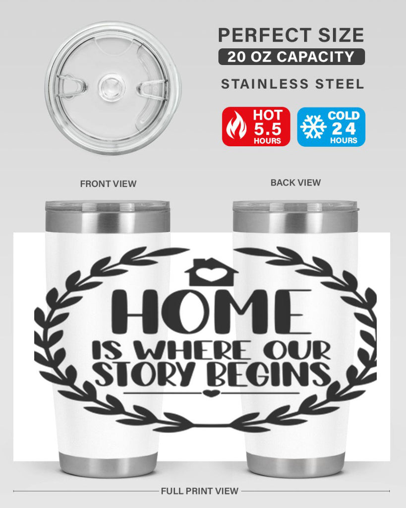 home is where our story begins 13#- home- Tumbler