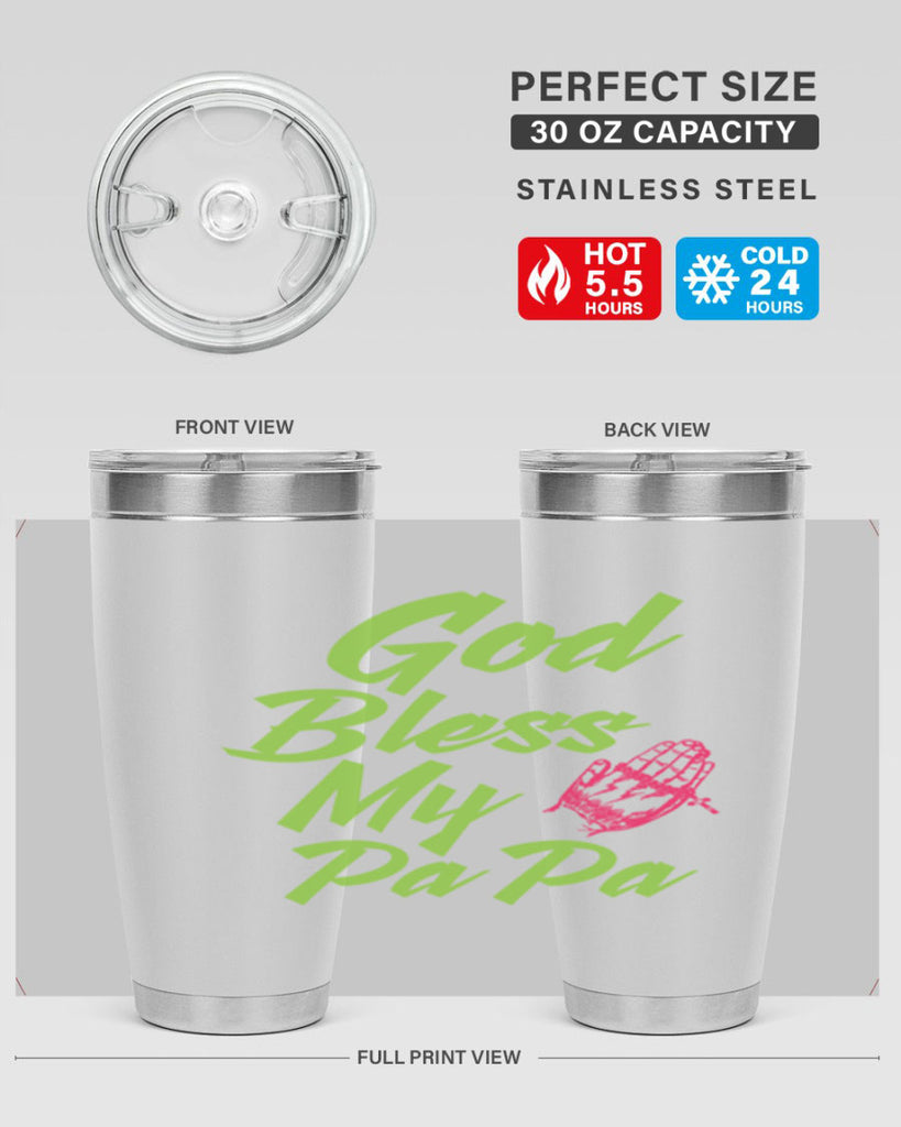 God Bless Papa 107#- grandpa - papa- Tumbler