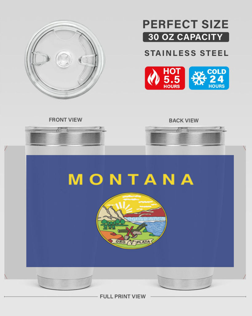 Montana 26#- Us Flags- Tumbler