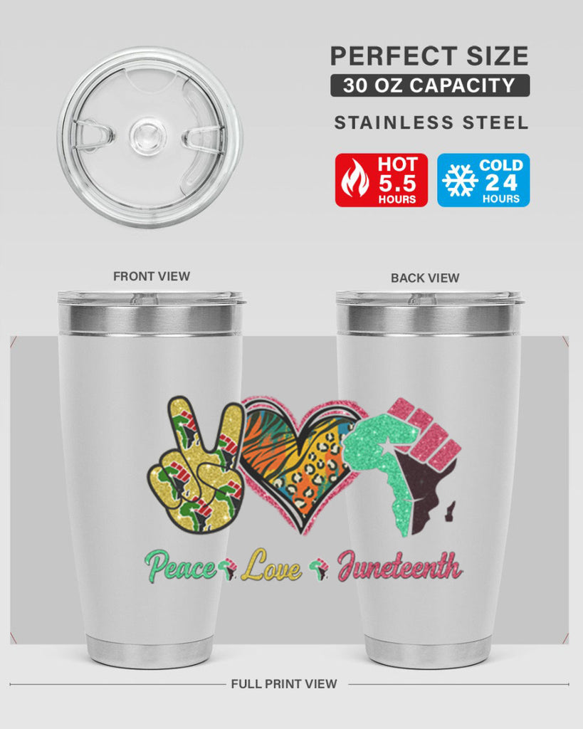 Peace Love Juneteenth Day Fist Png 8#- Juneteenth- tumbler