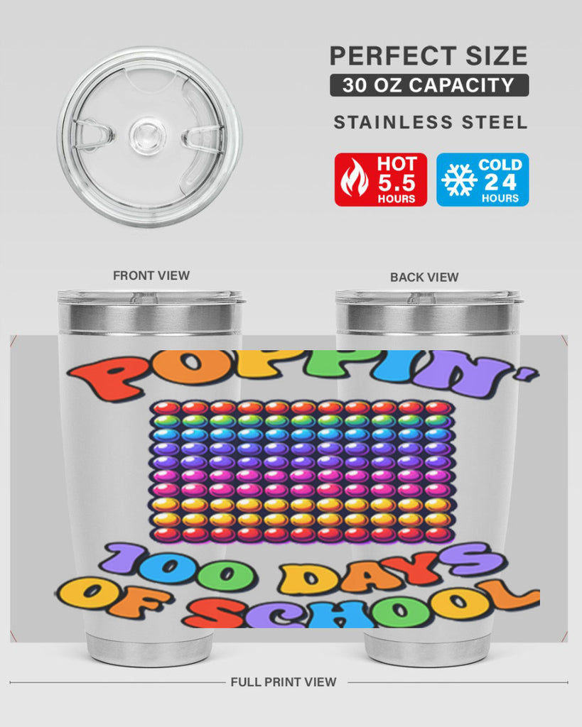 Poppin my way through PNG 54#- 100 days of school- Tumbler