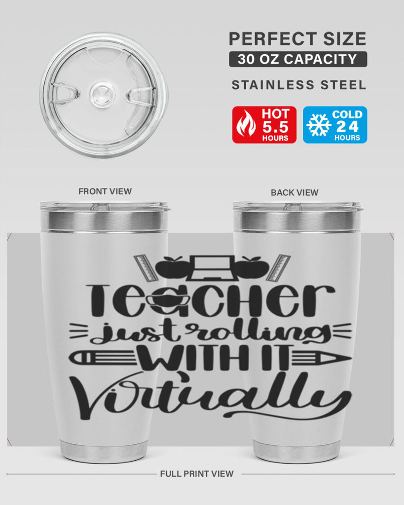 Teacher Just Rolling Style 53#- teacher- tumbler