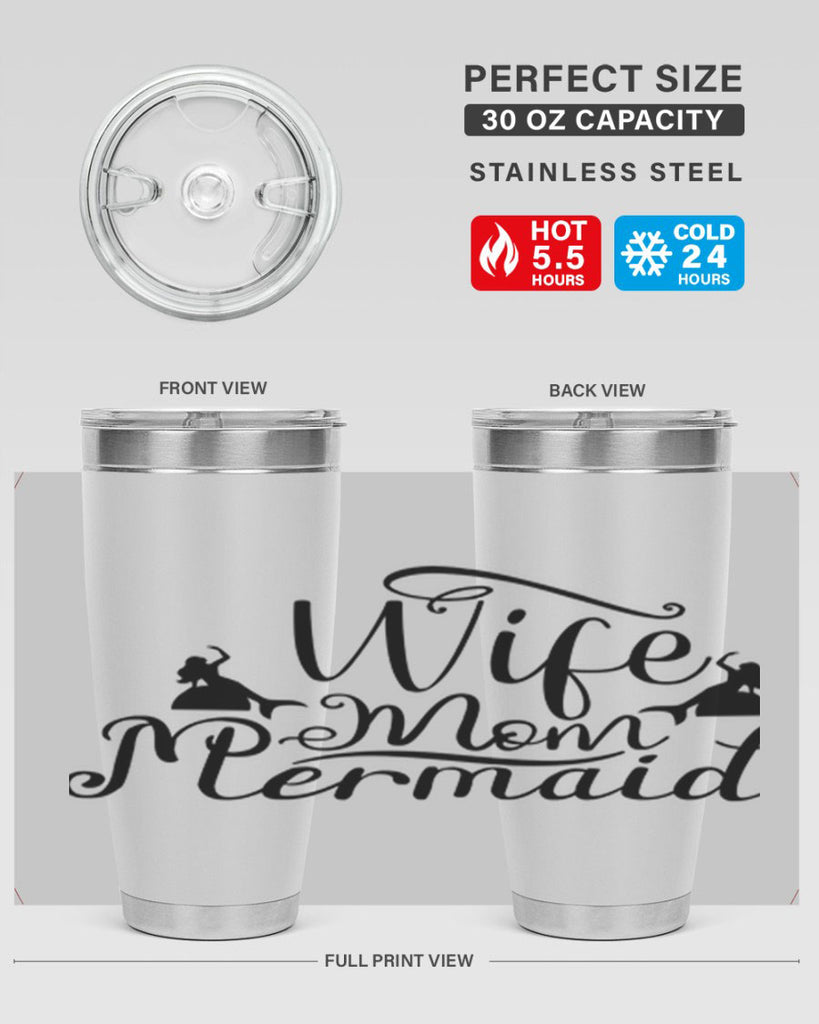 Wife Mom Mermaid 671#- mermaid- Tumbler