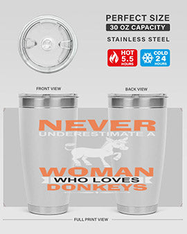 never underestimate a woman who loves donkeys Style 1#- donkey- Tumbler