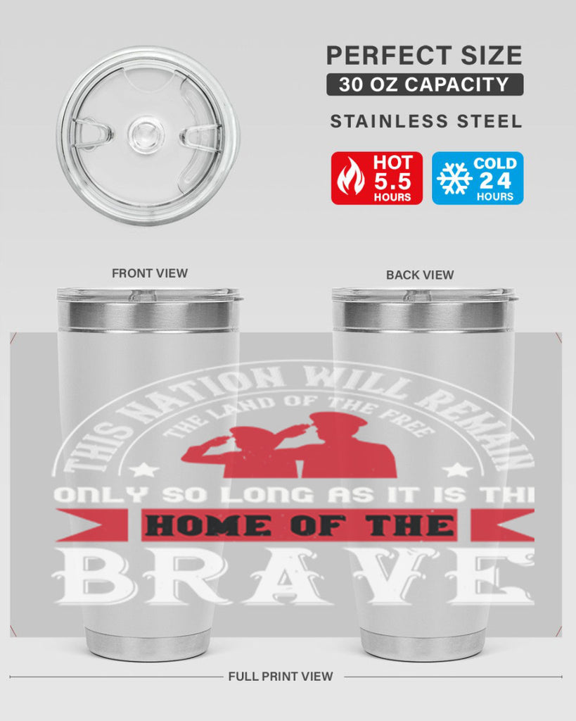 this nation will remain the land of the free only so long as it is the home of the brave 18#- Veterns Day- Tumbler