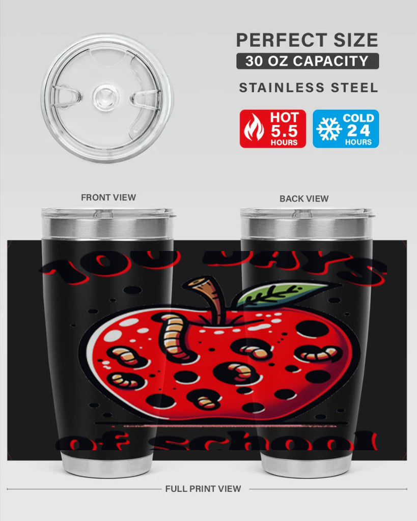 100 Days of School Apple 31#- 100 days of school- Tumbler
