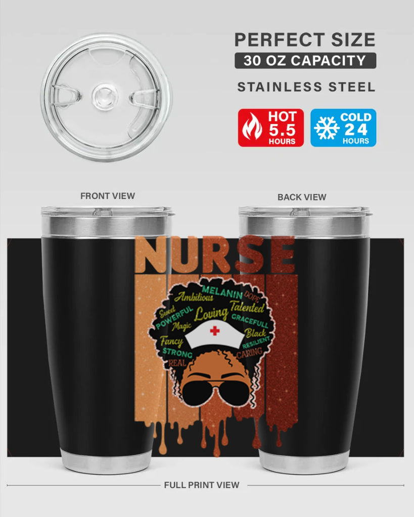 Black Nurse African Melanin Juneteenth 22#- Juneteenth- tumbler