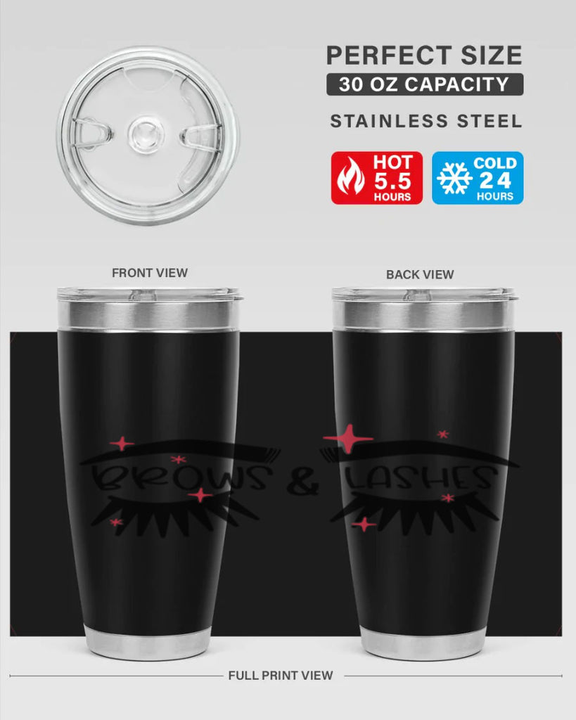 Brows Lashes Style 123#- make up- Tumbler