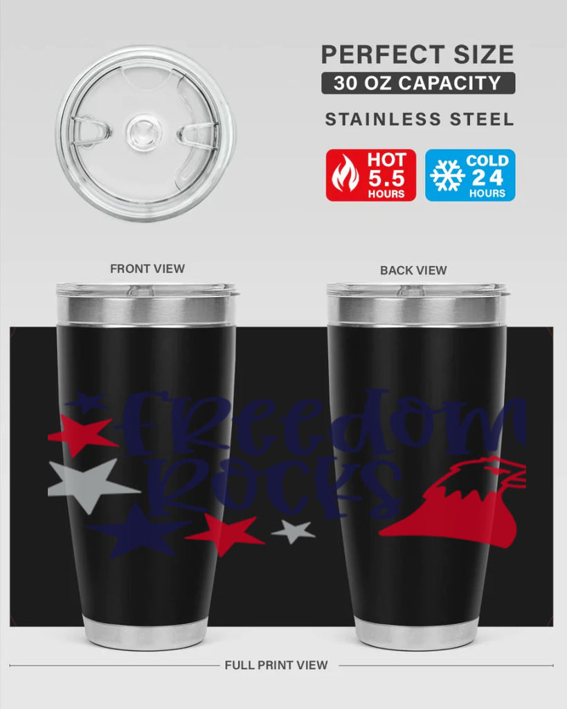 Freedom Rocks Style 148#- Fourt Of July- Tumbler