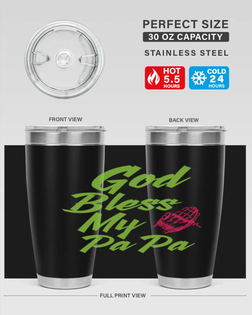 God Bless Papa 107#- grandpa - papa- Tumbler