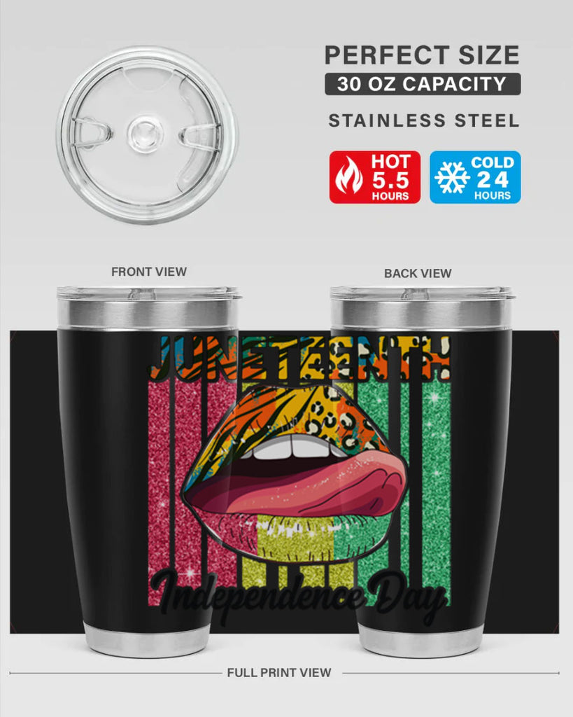 Juneteenth Independence Day Sexy Lip Png 11#- Juneteenth- tumbler