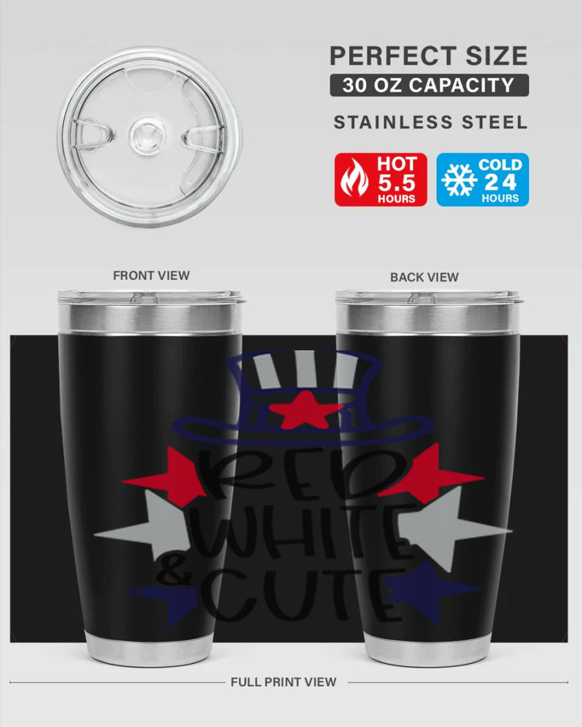 Red White Cute Style 169#- Fourt Of July- Tumbler