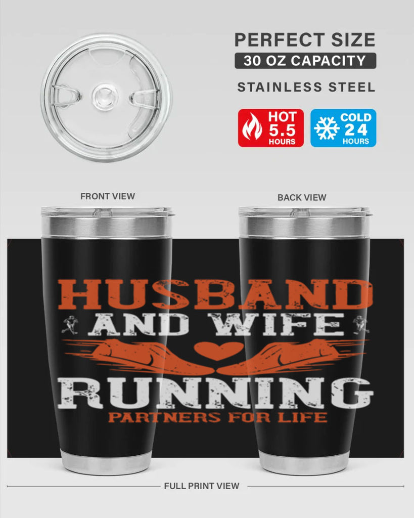 husband and wife running partners for life 41#- running- Tumbler