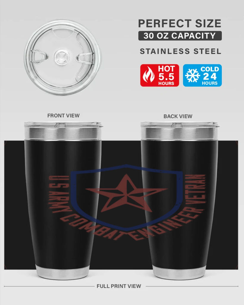 u s army conbat engineer vetran Style 32#- engineer- tumbler
