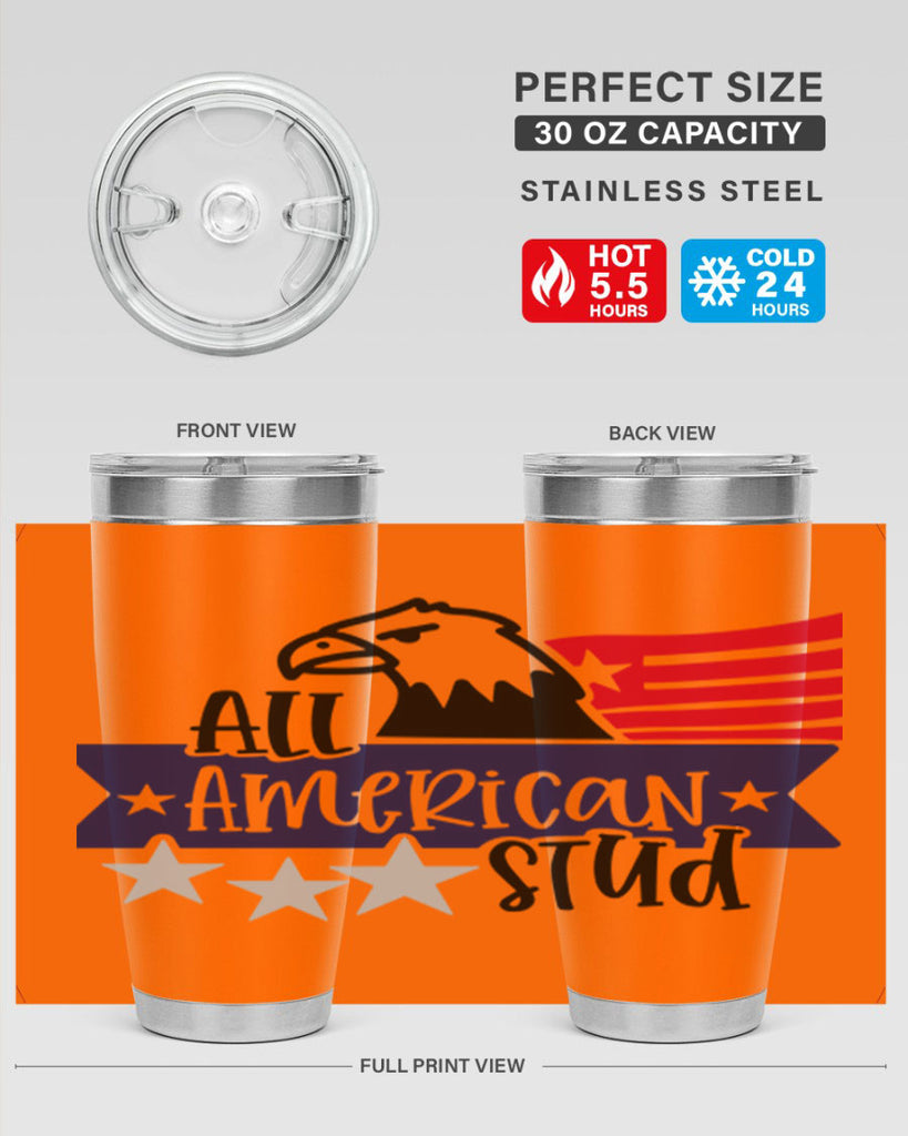All American Stud Style 142#- Fourt Of July- Tumbler